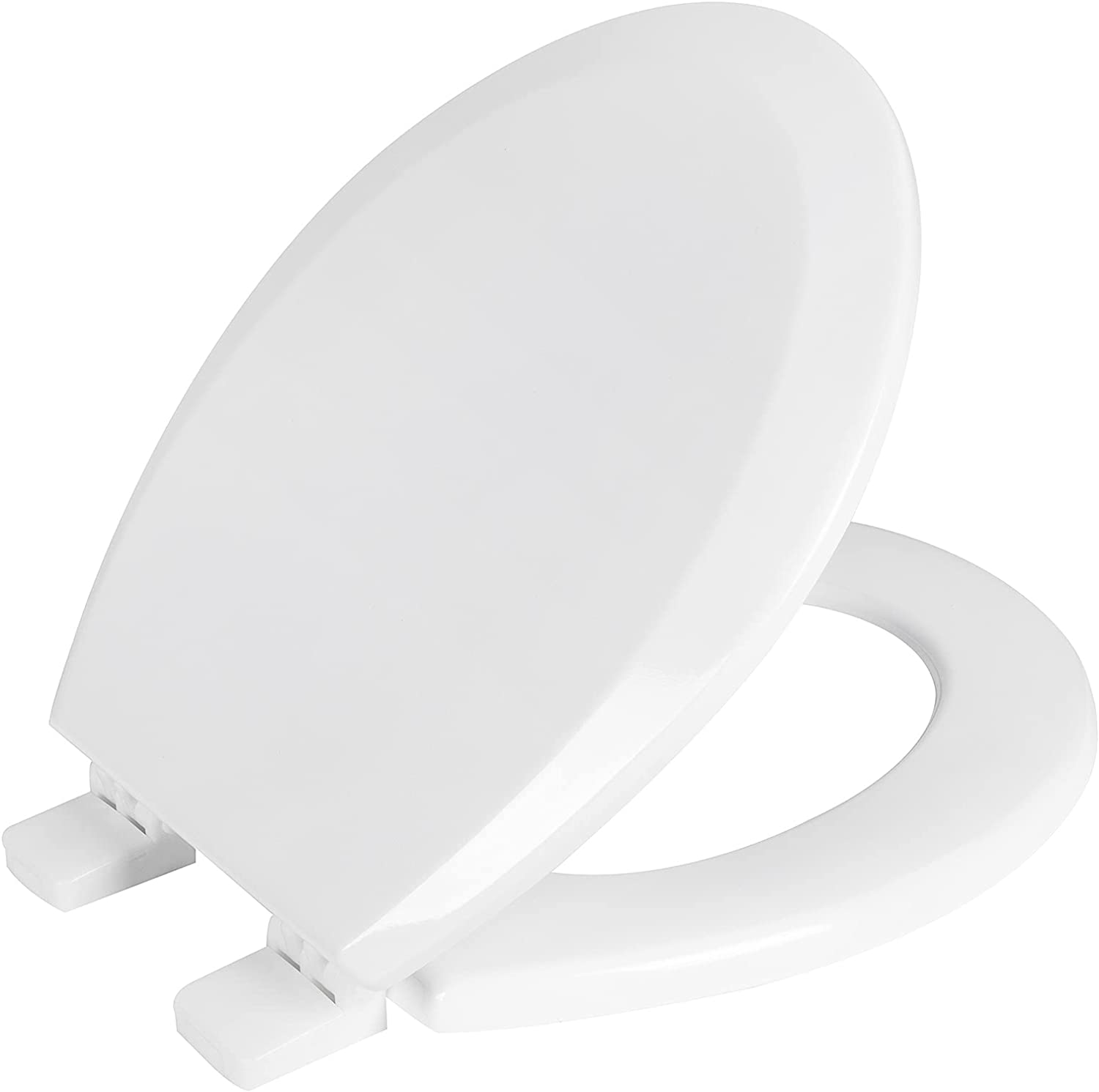 AINAZHI White Wooden Toilet Seat, Fast and Secure installation, Non
