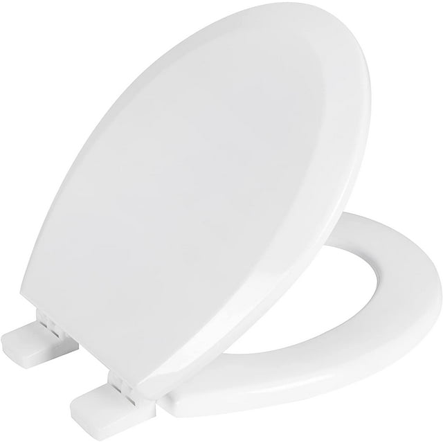 AINAZHI White Wooden Toilet Seat, Fast and Secure installation, Non