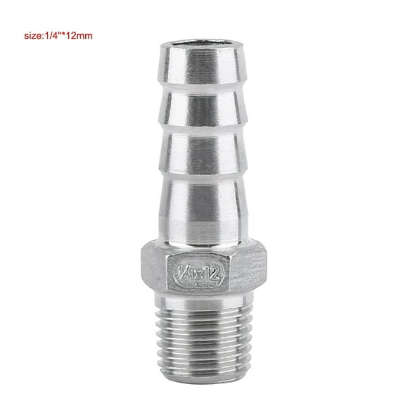 Barb Adapter,Stainless Steel Male Thread Barb Hose Connector Hose Adapter Fitting Professionally Tested