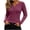 Hot Pink, variant on JOANKDMI Long Sleeve Henley Tops for Women V Neck Button Down Ribbed Knit Shirts Slim Fit Basic Casual Fall Tees Flattering Everyday Layering Essential Solid Outfits