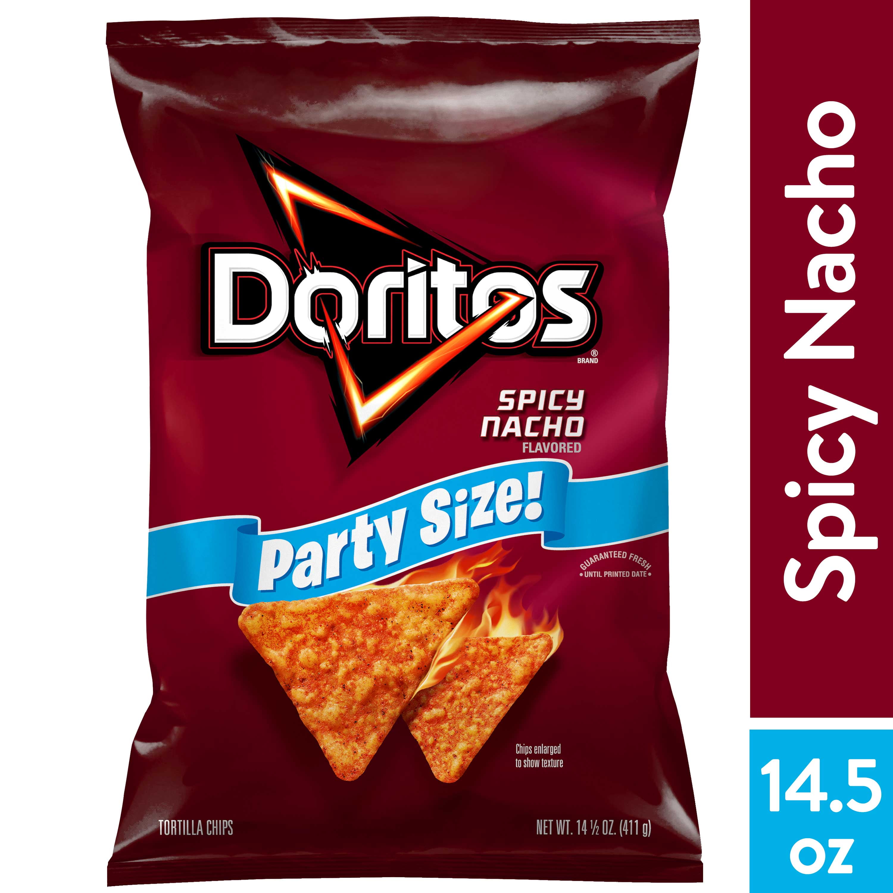 Doritos Tortilla Chips Spicy Nacho Flavored 14.5 Oz