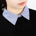 thumbnail image 7 of Camicover Quality Cotton Striped Detachable Half Shirt Blouse Faux False Collar Dickey Collar for Girls Lady, 7 of 7