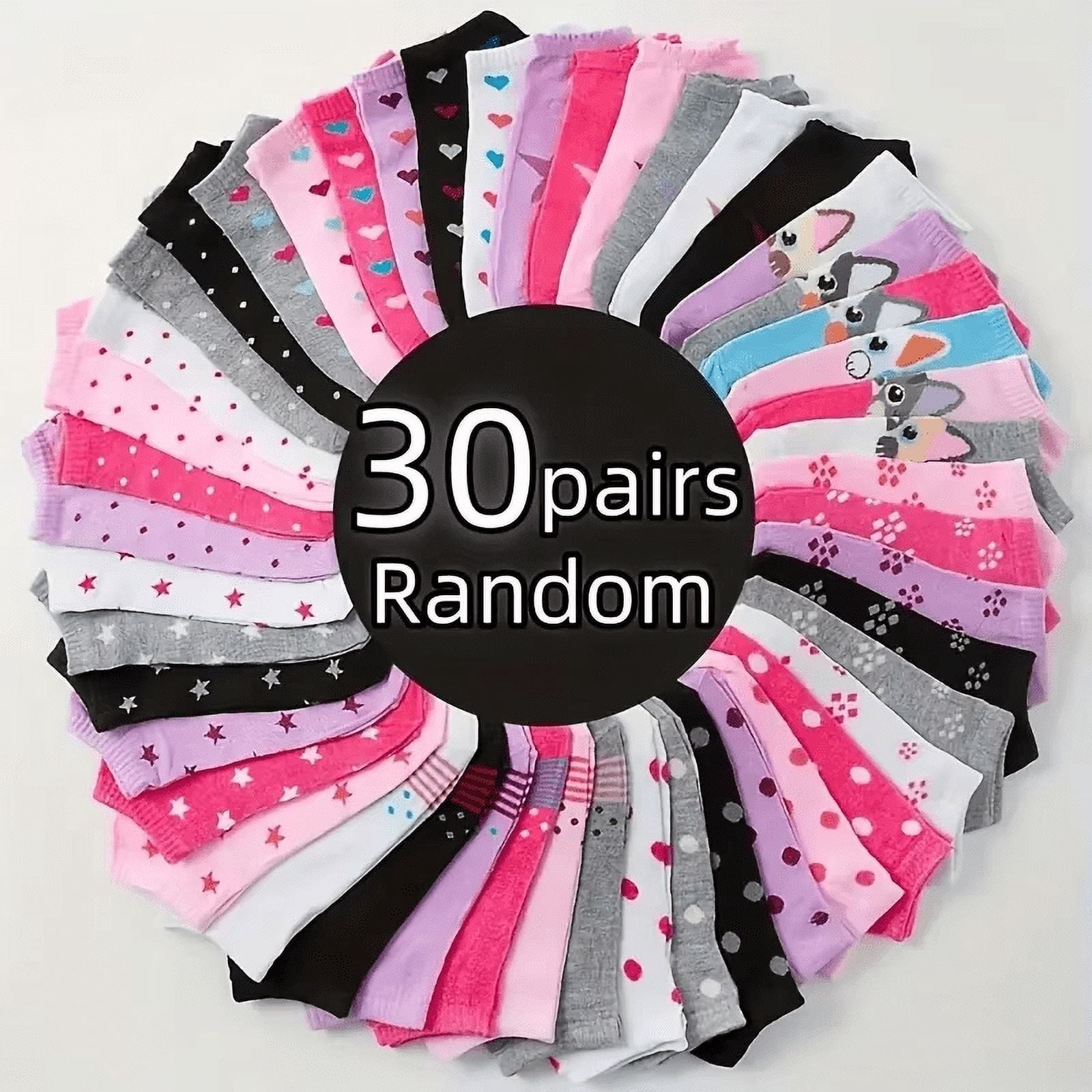 10/20/30/50/100Pairs Heart Print Socks Valentine's Day Candy Colored Ankle Socks Women's Stockings & Hosiery