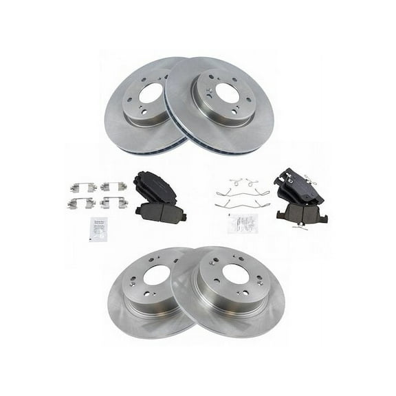 Front and Rear Brake Pad and Rotor Kit - Compatible with 2018 Honda Accord 1.5L 4-Cylinder