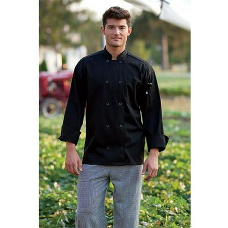 - 0402-0104 Classic Chef Coat 10 Buttons in Black - Large