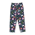 thumbnail image 4 of Haiem Floral Rabbit Women's Pajama Pants Ultra Lightweight Pjs Bottoms Sleepwear Bottom Pants With Pocket Drawstring-Small, 4 of 7