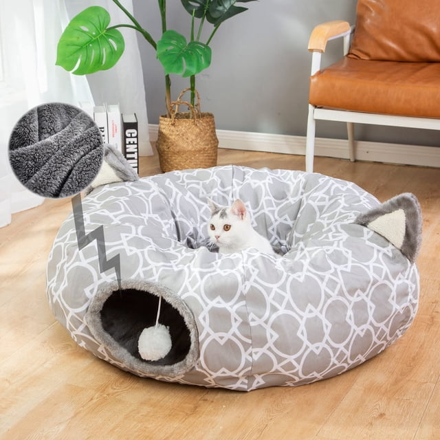 Cama tipo túnel para gatos Luckitty, plegable, 98 x 25 cm