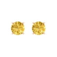 thumbnail image 3 of 1.5 Ct Round Cut Studs Yellow Natural Citrine 18K Rose Solid Solid Gold Everyday Dainty Earrings Screw Back, 3 of 7
