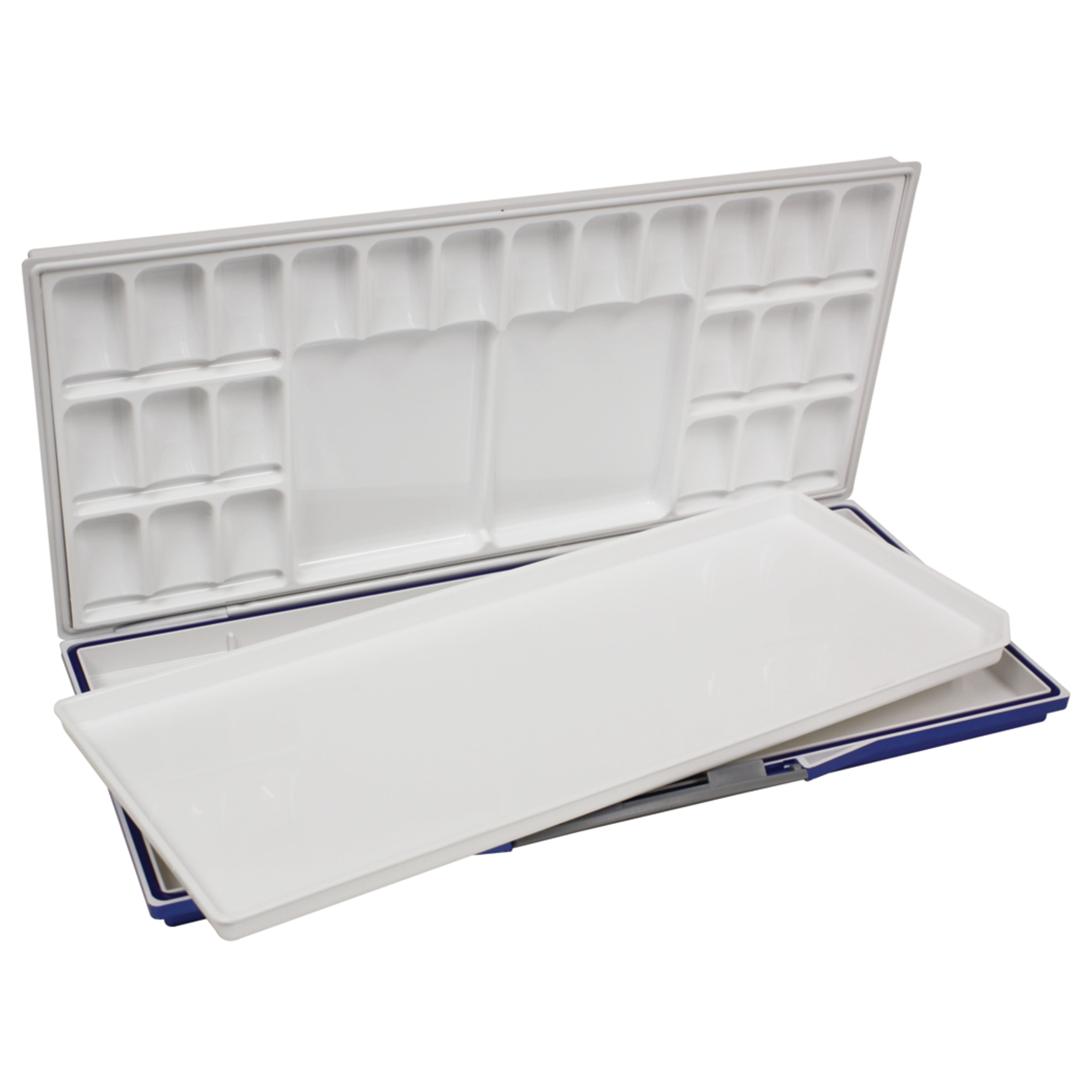 Mijello Martin Luftdichte Aquarellpalette – 18 Mulden + Mischfläche, Blau, 2 Stück