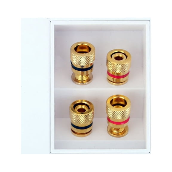 Banana Binding Post Connector Inset Wall Plate Outlet Sound Audio Distribution Panel for 2 Speakers
