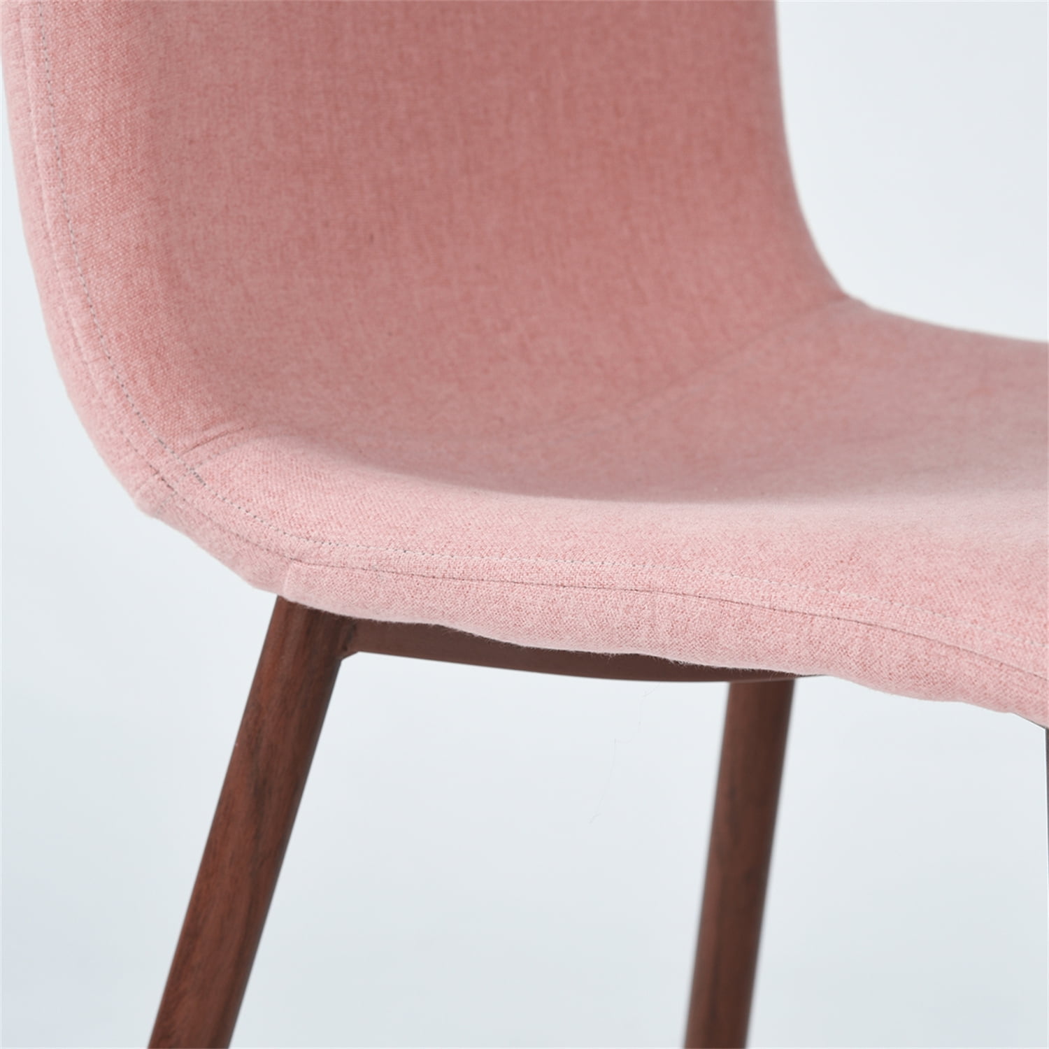 Kepooman Frech Style Dining Chair Upholstered Seat with Solid Wood Leg for Kitchen Dining Living Room and Office, Pink Kepooman Frech Style Dining Chair Upholstered Seat with Solid Wood Leg for Kitchen Dining Living Room and Office, Pink