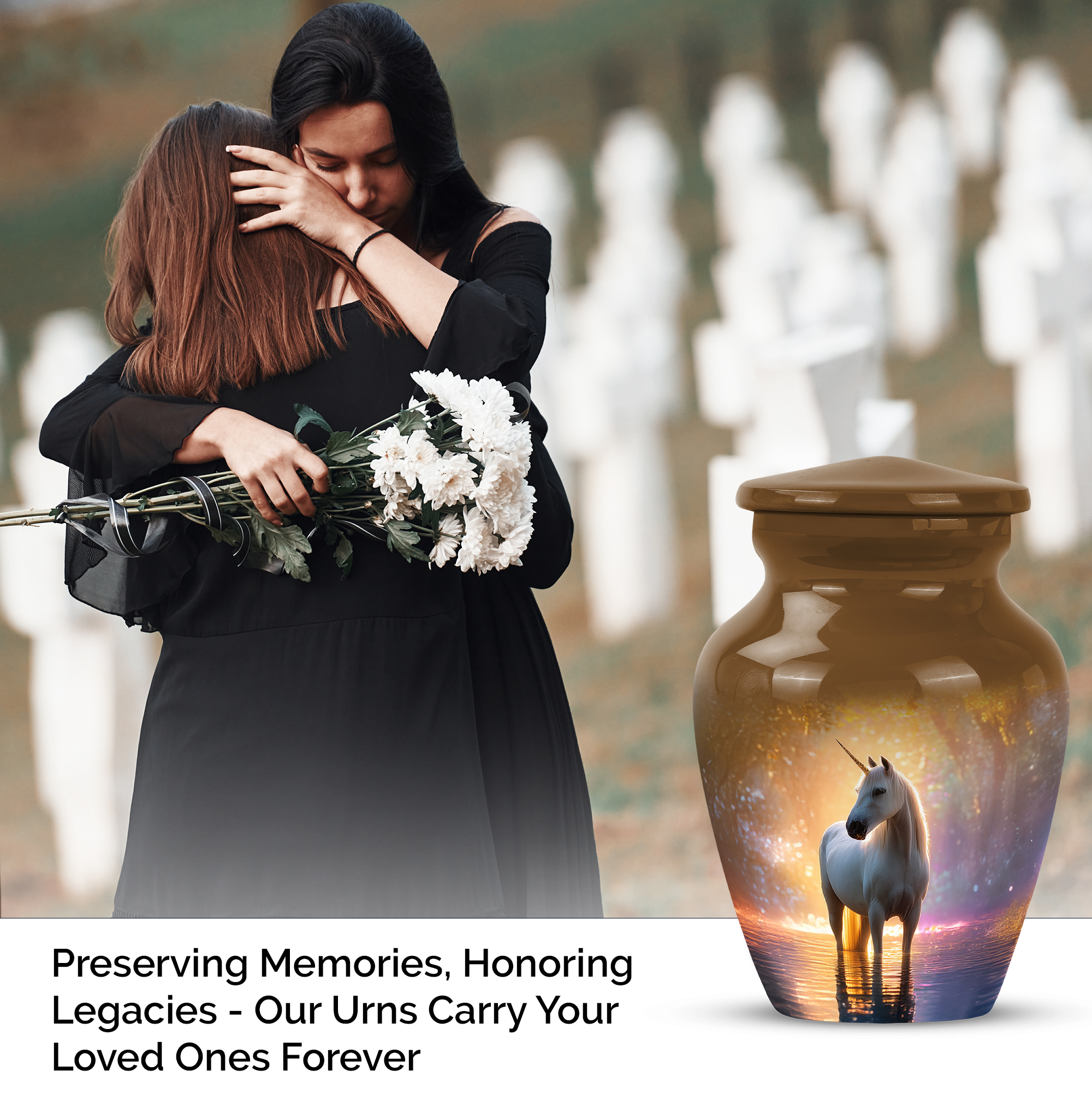 Unicorn Little Urn For Human Ashes For Mother And Father, Mini Urn For Ashes Adult Male Dad, Memorial Urns For Keepsakes, Cremation Urns For Adult Men And Woman, 1 Large & Set Of 4 Mini 10&3 Inch