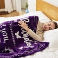 thumbnail image 4 of Throw Blanket Birthday Gifts for Women Friendship Blanket Purple 60"x50", Happy Birthday Decorations for Women, Womens Birthday Gift Ideas for Her Friend Mom Sister Grandma Wife, 4 of 5