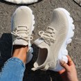 thumbnail image 4 of Women's Slip on Walking Shoes Wide Cushion Running Tennis Shoes with Arch Support Non Slip Sole Nursing Workout Gym Athletic Fashion Sneakers Beige Size 7, 4 of 6