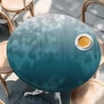thumbnail image 2 of Blue Ombre Round Tablecloth, Fitted Table Cover with Elastic for 36"-44" Round Tables, Contemporary Gradient Abstract Art Table Cloth Outdoor Indoor Dinning Party Waterproof Tablecloths, 2 of 7