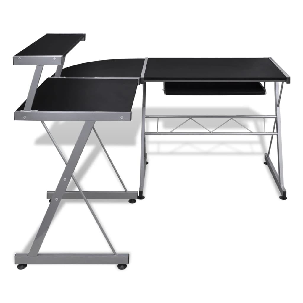 Kepooman 54.7" Home Office Sturdy Writing Table PC Desk with Pull Out Keyboard Tray, Black Kepooman 54.7" Home Office Sturdy Writing Table PC Desk with Pull Out Keyboard Tray, Black