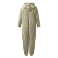 thumbnail image 5 of Women Onesies Fluffy Fleece Jumpsuits Sleepwear Plus Size Hood Sets Pajamas for Adult Winter Warm Pajamas Home Loungewear, 5 of 6