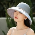 thumbnail image 3 of Women's Hat Bridal Wedding Tea Party Wide Brimmed Summer Sun Hat Ladies Outdoor Elegant Temperament Sun Hat Hat Pack Women's Dress Hats Bonnet 30s Style Hats Women Barrette Hat for Men Pack Hats Women, 3 of 4
