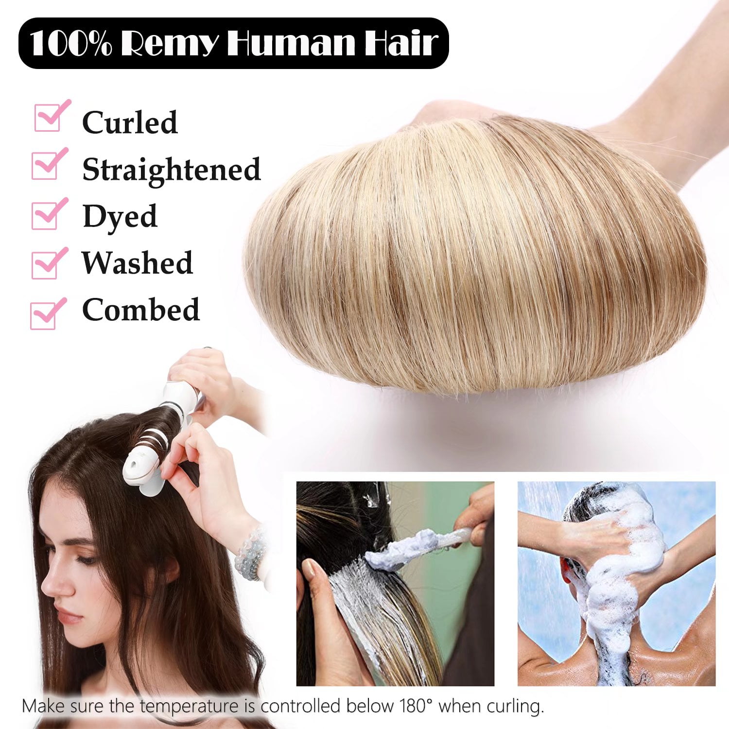Benehair Premium Thick Full Head Clip In Human Hair Extensions Double Weft 100% Real Remy Hair Women Highlight Blonde Soft