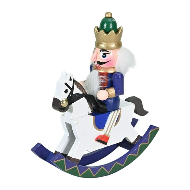 Cascanueces navideño decorativo para el hogar, figura coleccionable de cascanueces para escritorio Azul