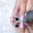 thumbnail image 5 of Rosec Jewels Black Onyx Heart Promise Ring for Women - December Birthstone Ring - AAA Quality Certified - Ready to Gift, 10K White Gold, US 10.50, 5 of 8