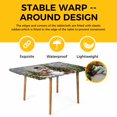 thumbnail image 4 of Grey Christmas Table Cloths for 4 Foot Rectangle Tables, Snowman Xmas Tree Snowflake Gifts Elk Patio Waterproof Elastic Fitted Tablecloths, Washable Rectangular Table Cover for Camping, 4 of 8