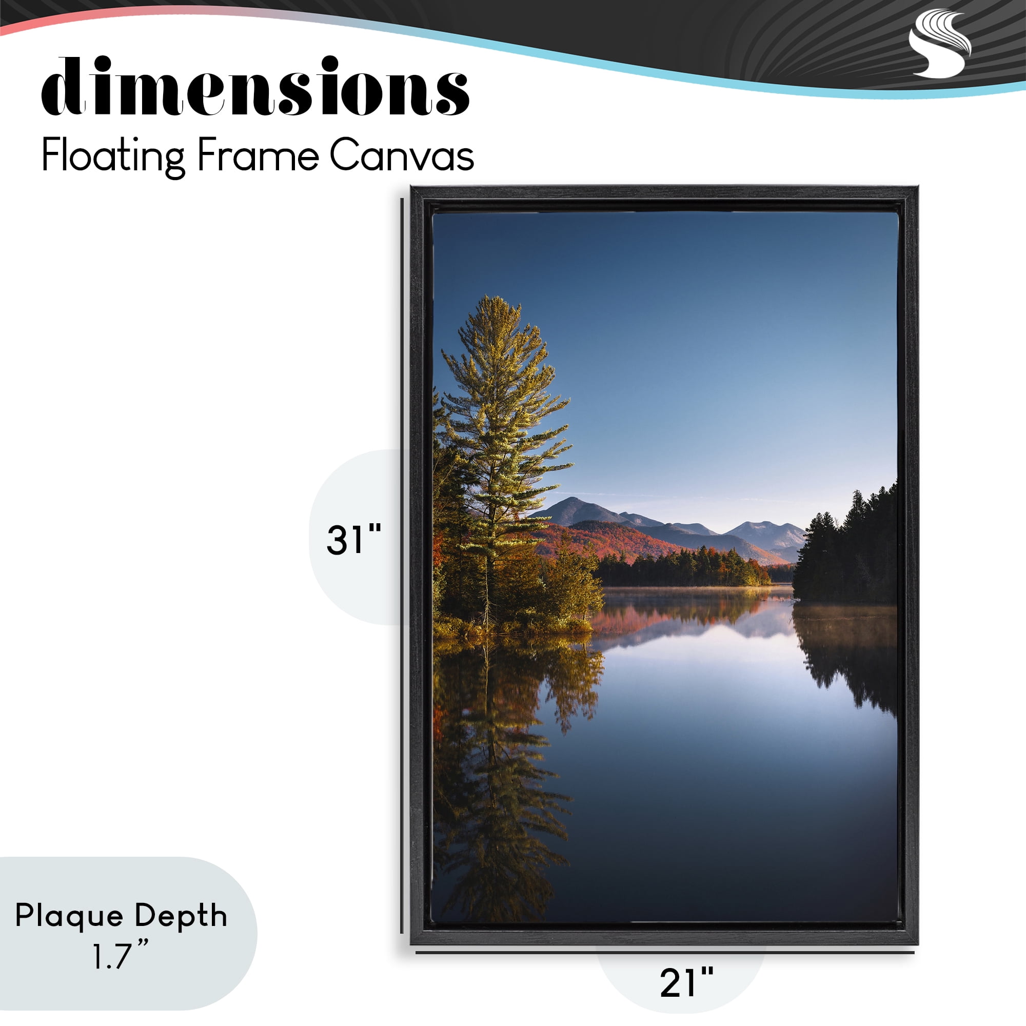 Stupell Industries Autumn Morning Wilderness Black Framed Floater Canvas Wall Art, design by Jonathan Zaharek