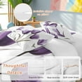 thumbnail image 2 of Transparent Effect Floral Bedding Duvet Cover Set King Size 4 Pieces Delicate Purple Tulip Bedding Set with Zipper Closure, 1 Comforter Cover 92x106 Inches 1 Flat Sheet & 2 Pillow Cases, 2 of 7