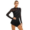 thumbnail image 3 of iEFiEL Womens Sparkling Rhinestone Skating Dress Mesh Patchwork Dance Leotard Dress Costume, 3 of 7