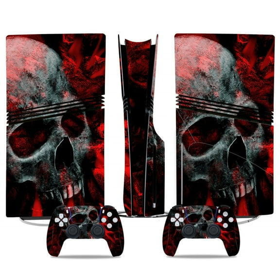 Skull Skin Compatible with P-s5/Pro Console Controller, Vinyl Decal Sticker for P-s5/Pro Console Disc/Digital Edition Accessories