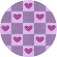 thumbnail image 1 of Ahgly Tapis Rond Lavable en Machine Intérieur Transitionnel Mauve Violet, 4 Pieds Rond, 1 of 7