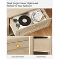 thumbnail image 3 of EYYTHUNG Farmhouse Nightstand Large Bedside End Table with Drawer & Open Storage, Mid Century Wood Night Stand, Light Oak, 3 of 6