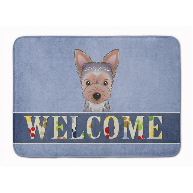 Carolines Treasures BB1418RUG Yorkie Puppy Welcome Machine Washable Memory Foam Mat