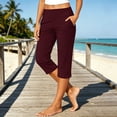 thumbnail image 2 of Aihuaihua Women's High Waisted Straight Leg Capri Pants Stretch Lightweight Trousers for Work Golf Casual Capri Leggings with Pockets, 2 of 4