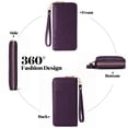 thumbnail image 3 of LOUEBICA Wallet Women Leather RFID Blocking Wristlet wallets Ladies Clutch with Floral Pattern for Phone and Card, 3 of 7