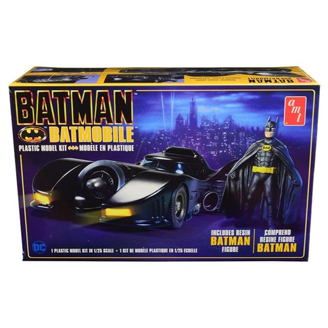 AMT Skill 2 Maquette Batmobile avec Figurine Batman en Résine Batman 1989 Maquette à l'Échelle 1 sur 25