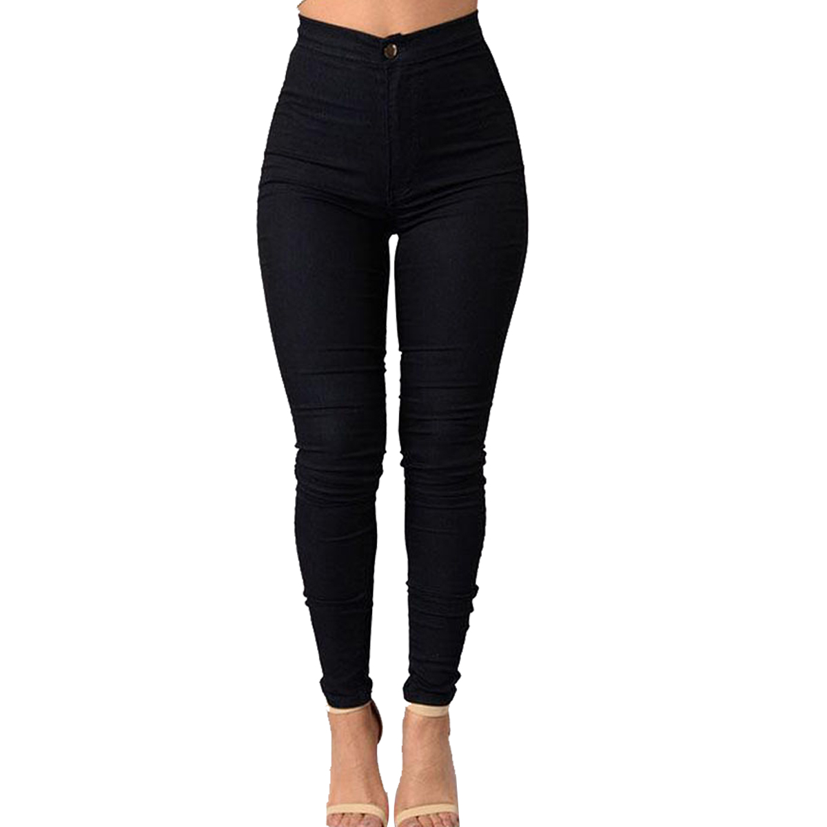 Woman Pencil Stretch Casual Look Denim Skinny Jeans Pants High Waist Trousers - image 3 of 5