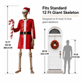 thumbnail image 2 of Skeleton Costume Set for Giant Skeleton Halloween Prop with Holiday Outfit Hat Belt and Candy Cane Accessory for Yard Display, 2 of 8