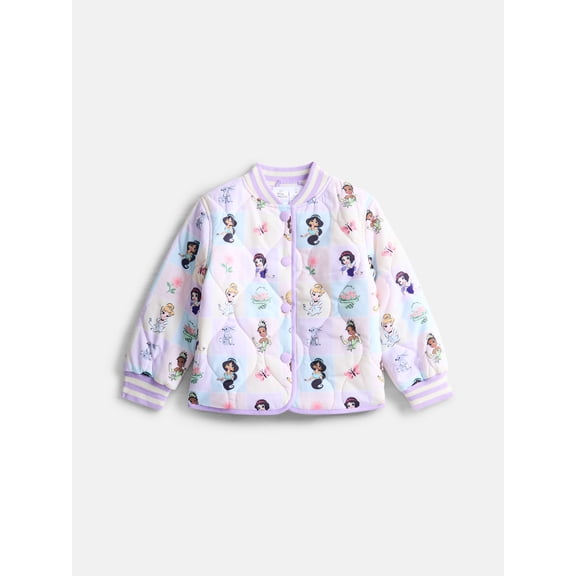 Disney Princess Toddler Girls Quilted Bomber Jacket, Sizes 12M-5T