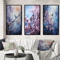 thumbnail image 1 of Designart "Pointillism Art of Enchanted Winter Frost II" Animals Framed Wall Art Set Of 3 - Multi-Color Forest Winter Frame Gallery Set For Office Decor, 1 of 6
