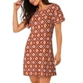 thumbnail image 2 of Vsdgher Chemise de Nuit Rétro Style Années 70 pour Femmes Manches Courtes Col Rond Mignonne Robe de Nuit Confortable, 2 of 6
