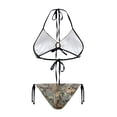 thumbnail image 2 of Chririnla Women's Woodland Tree Camo Halter Bikini Set - Sexy Two-Piece Triangle Swimsuit with Tie Sides for Beach & Pool Vacations, 2 of 9