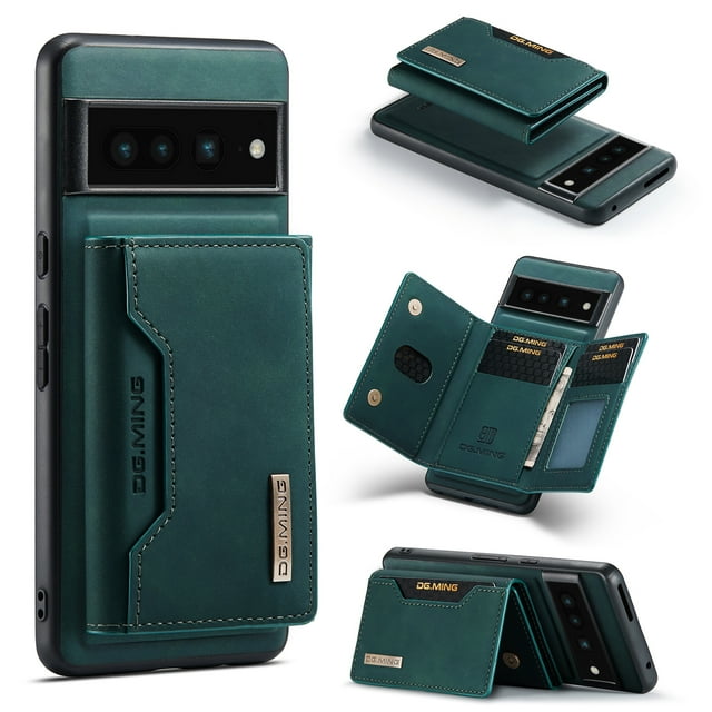 Detachable Wallet Case for Google Pixel 7 Pro 6.7", Premium Vegan Leather Case Soft TPU Magnetic Detachable Folding with Card Slots Kickstand Shockproof 360°Protection Case,Black