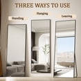 thumbnail image 6 of SEETHRUGLIMMER 64"x 21.25" Rectangle Full Length Mirror Metal Frame Floor Mirror with Stand, Black, 6 of 7
