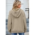 thumbnail image 5 of Eytino Womens Hoodies Oversized Hoodies Sweatshirts Waffle Knit V Neck Hoodie Pullover Casual Long Sleeve Hooded Tops with Pocket Brown XL, 5 of 10