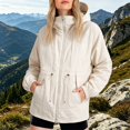 thumbnail image 5 of Vinsonshop Hooded Raincoat for Women Waterproof Windbreaker Lightweight Colorblock Hiking Jacket Outdoor Athletic Activewear Zip Up Gorpcore Utility Streetwear White M, 5 of 5