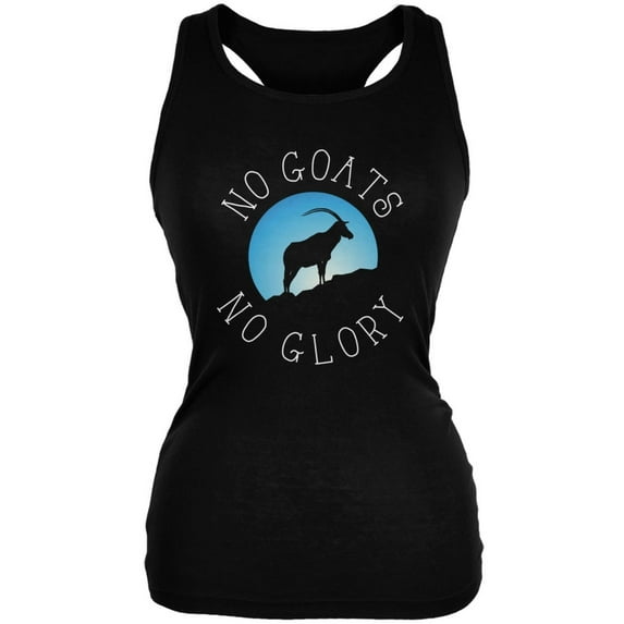 No Guts Goats No Glory Black Juniors Soft Tank Top - 2X-Large