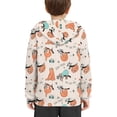 thumbnail image 4 of Xoenoiee Long Sleeve Hoodies for Kids Hooded Sweater Fall Winter Pull-Over Sweatshirt with Kangaroo Pocket Cosy Loose Sportwear for Wprkout Travel Walk, Cartoon Branch Sloth Print, M, 4 of 7