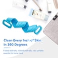 thumbnail image 4 of Cepillo de baño de silicona para el cuerpo, exfoliante alargado de silicona para el cuerpo, enjabona bien, respetuoso con el medio ambiente, de larga duración, masaje cómodo para ducha azul brillar Hogar, 4 of 6
