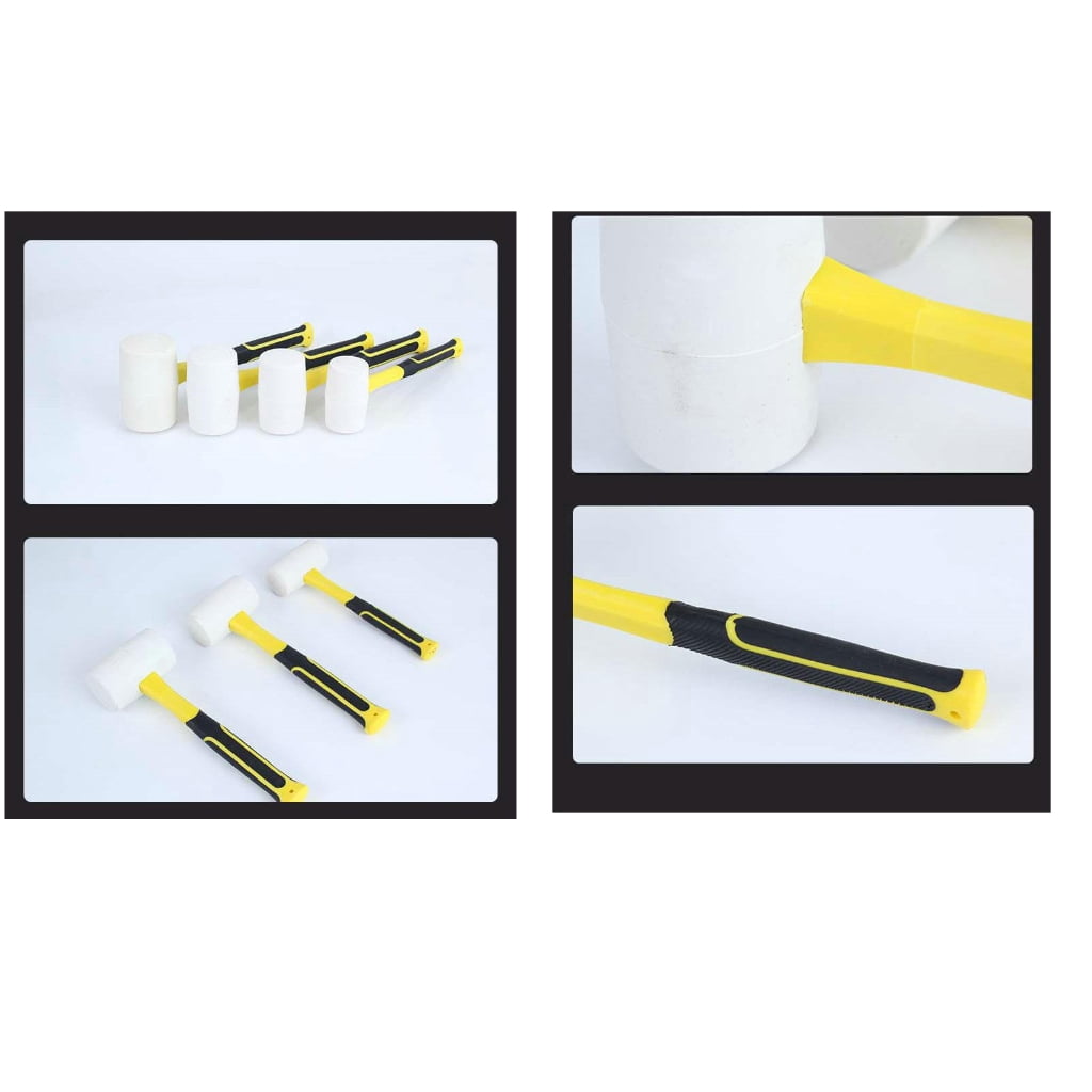 Lightweight Ergonomic Fiberglass Handle Rubber Hammer Nonslip Design 1000g For Professional Crafting And Home Repairs